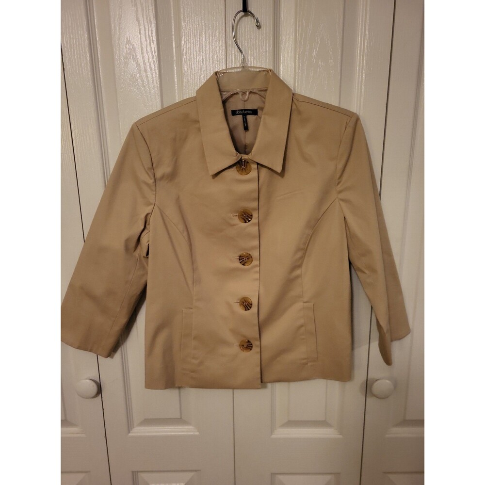 Women's Beige Button-Up Blazer Jacket